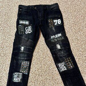 ~~JeANS Classic Couection New Fashion UNIQUE Black Jeans  SIZES VARY..PLEASE CHE